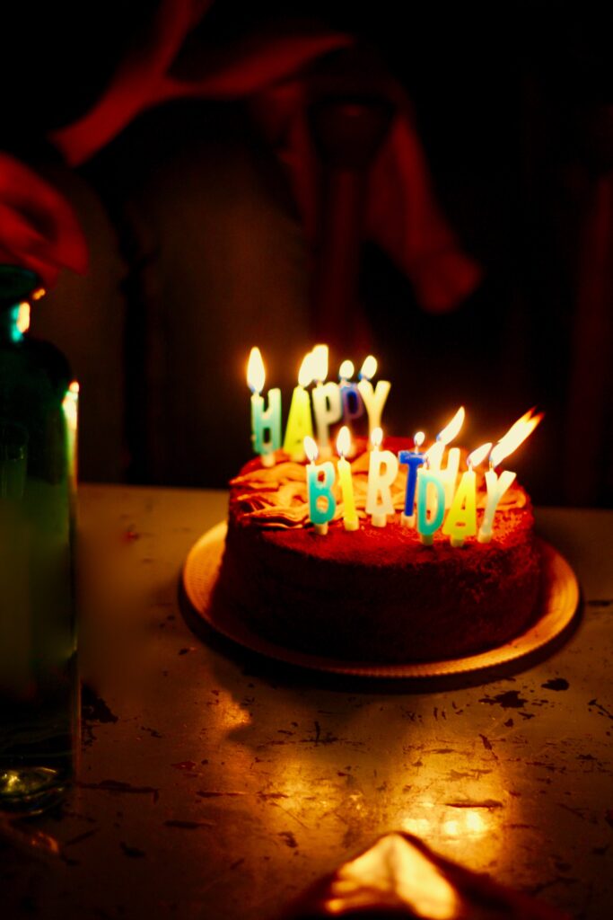 Birthday cake with candles